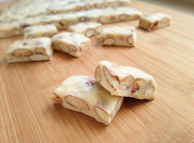 milk candy nougat with almonds